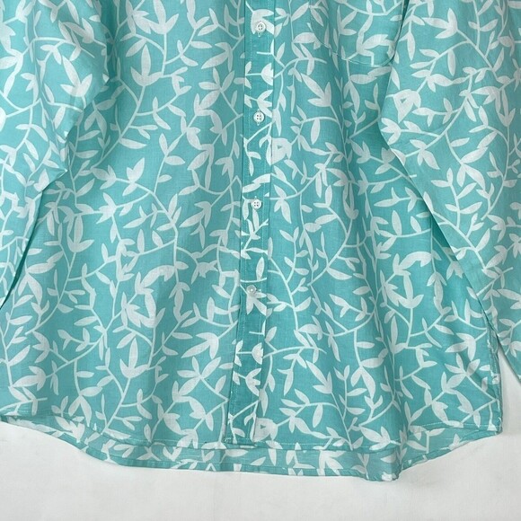 Amazon Essentials Men's Sz XL Green long sleeved linen cotton shirt regular fit - Picture 12 of 16